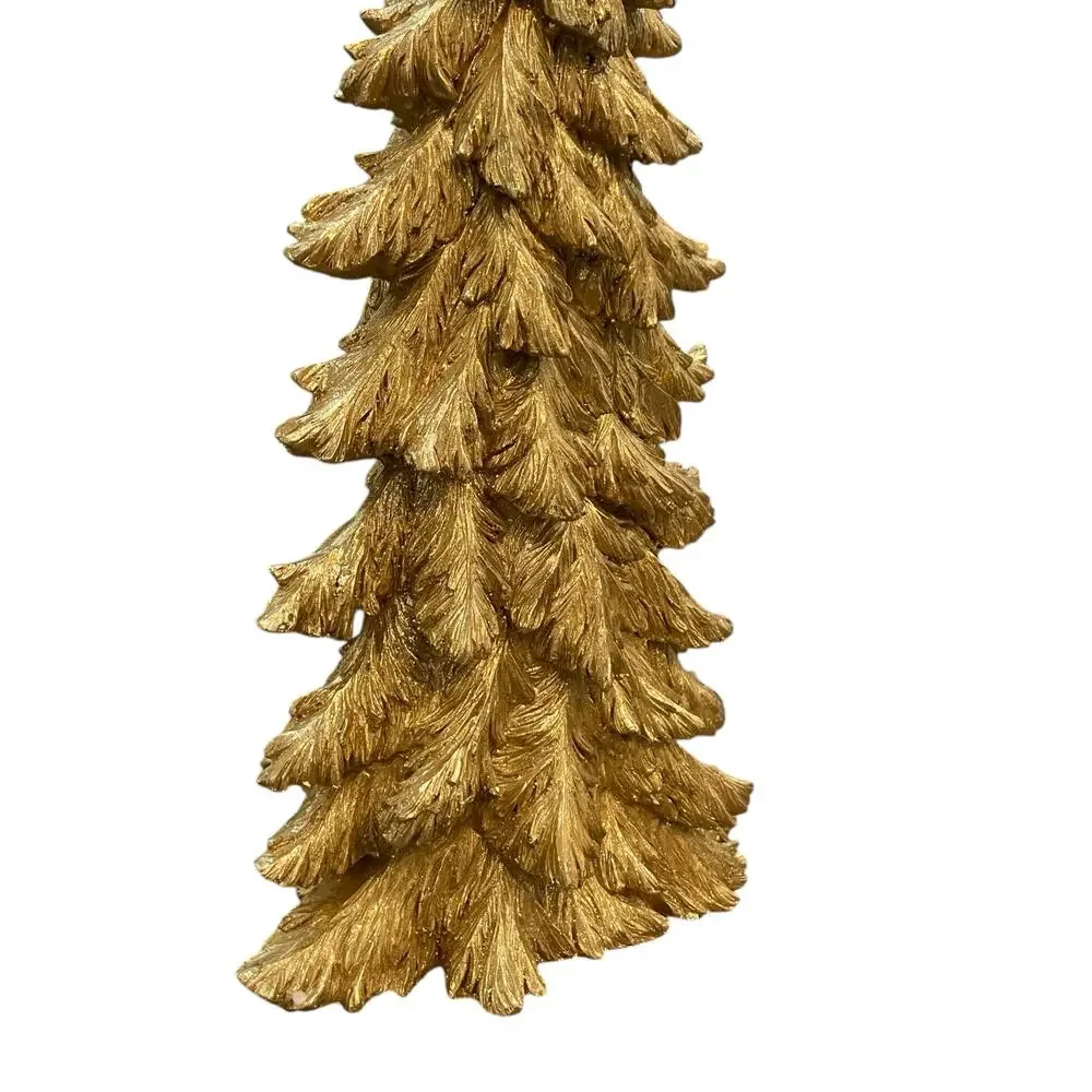 Sleigh Hill 23in Metallic Gold Glitter Resin Christmas Tree Holiday Figurine New